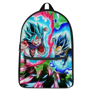 DBZ Vegeta And Goku SSGSS Attack Mode Awesome Canvas Backpack - Saiyan Stuff