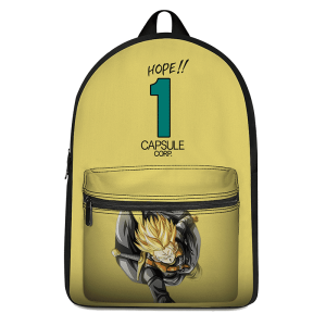 Dragon Ball Z Future Trunks Xeno Capsule Corp Yellow Backpack - Saiyan Stuff