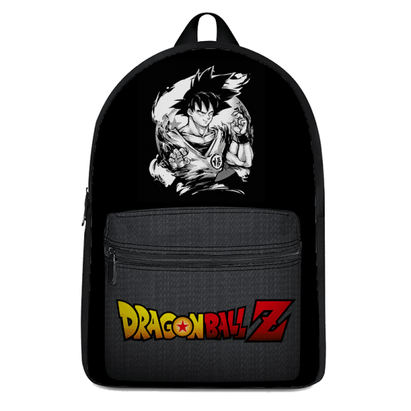 Dragon Ball Z Goku Black And White Emblem Canvas Backpack - Saiyan Stuff