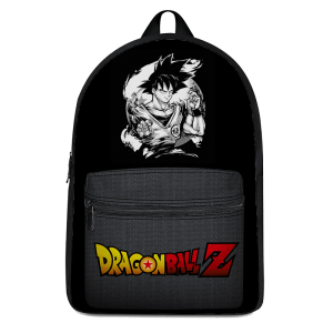 Dragon Ball Z Goku Black And White Emblem Canvas Backpack - Saiyan Stuff