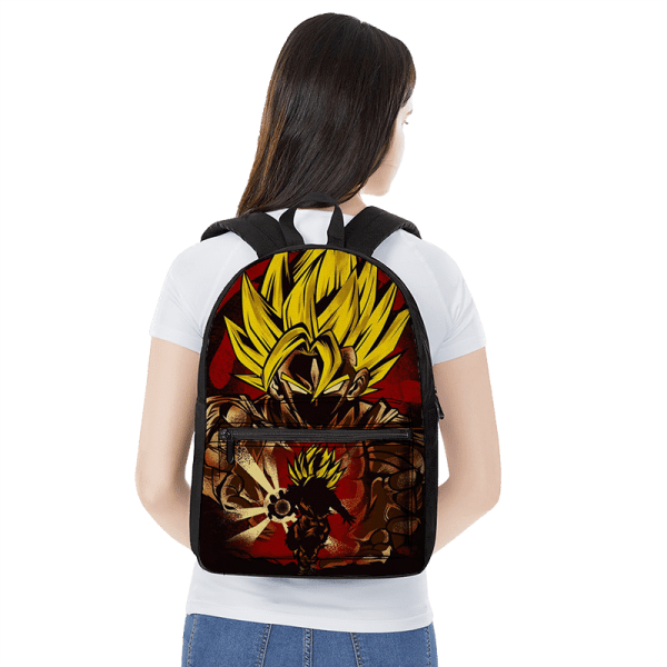 Dragon Ball Z Goku SSJ2 Kamehameha Red Art Backpack - Saiyan Stuff