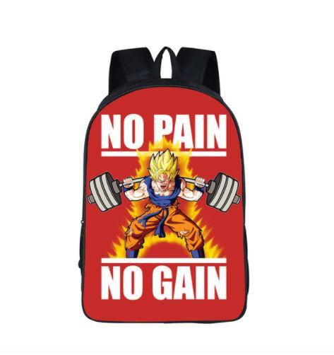 Dragon Ball Goku Motivation Quote Workout School Backpack Bag