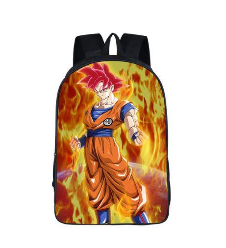 Dragon Ball Super Goku Saiyan SSJ God School Backpack Bag