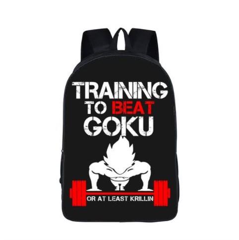 Dragon Ball Vegeta Workout Motivation School Backpack Bag