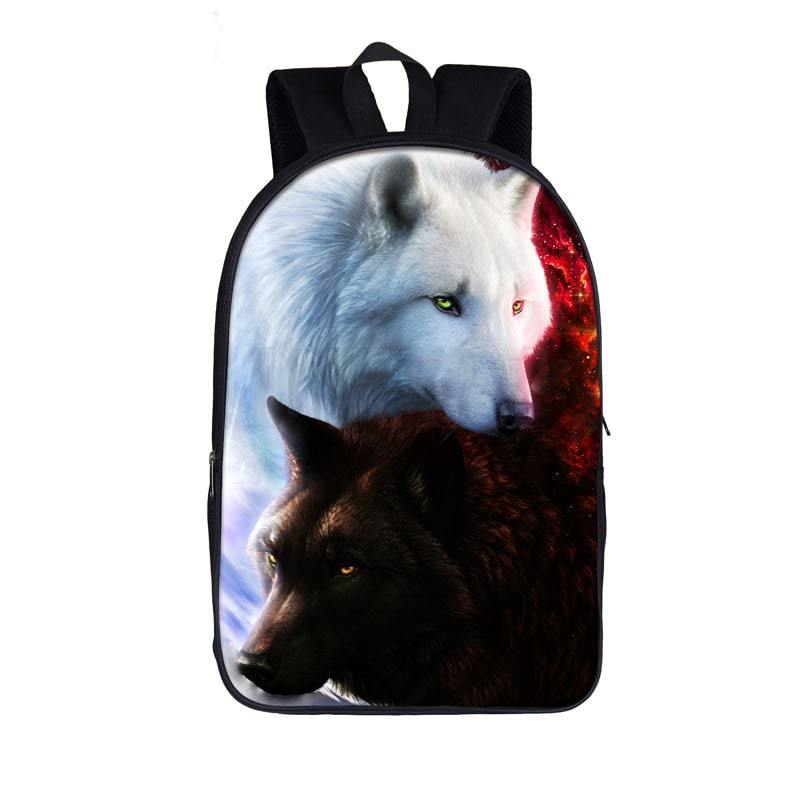 Rare Black And White Wolf Canidae Family Amazing Backpack - Saiyan Stuff