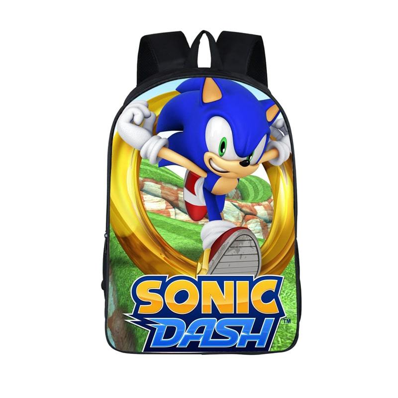 Sega Sonic Dash Gold Rings 3D School Backpack Bag - Saiyan Stuff