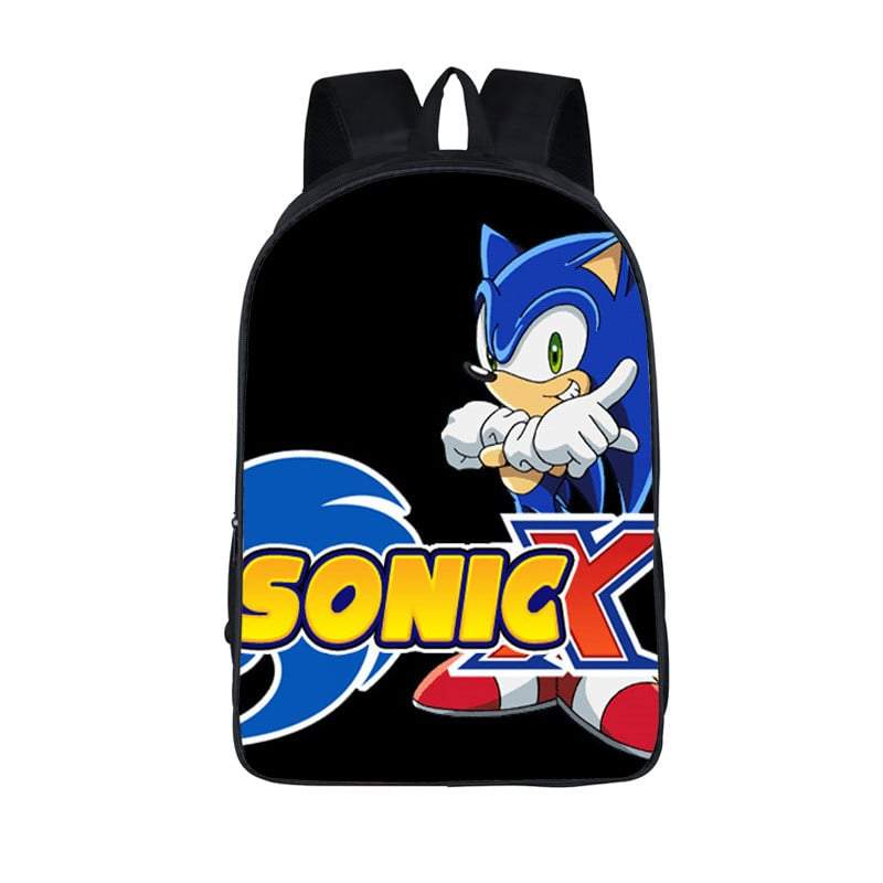 Sega Sonic X Cool Anime Simple Black Backpack Bag - Saiyan Stuff
