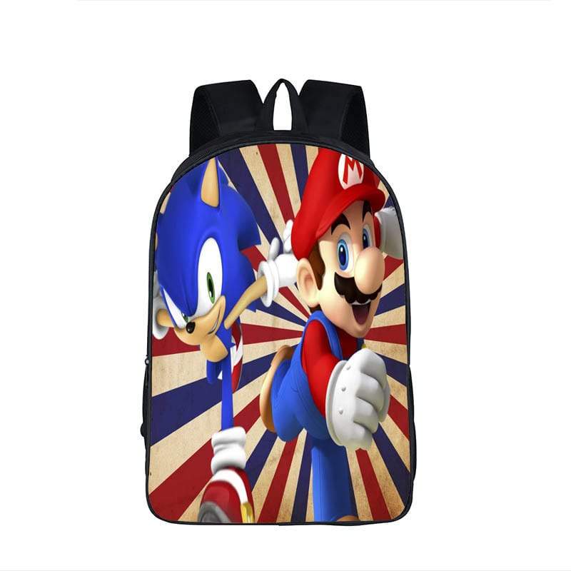 Super Mario Sonic The Hedgedog Retro Style Backpack Bag - Saiyan Stuff