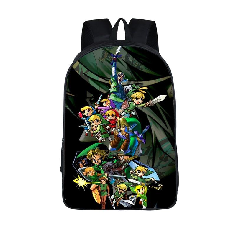 The Legend Of Zelda Evolution Of Link Backpack Bag - Saiyan Stuff