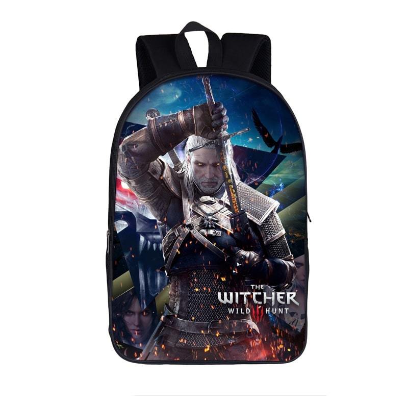 The Witcher 3 Wild Hunt Geralt Fiery Fighting Backpack Bag - Saiyan Stuff