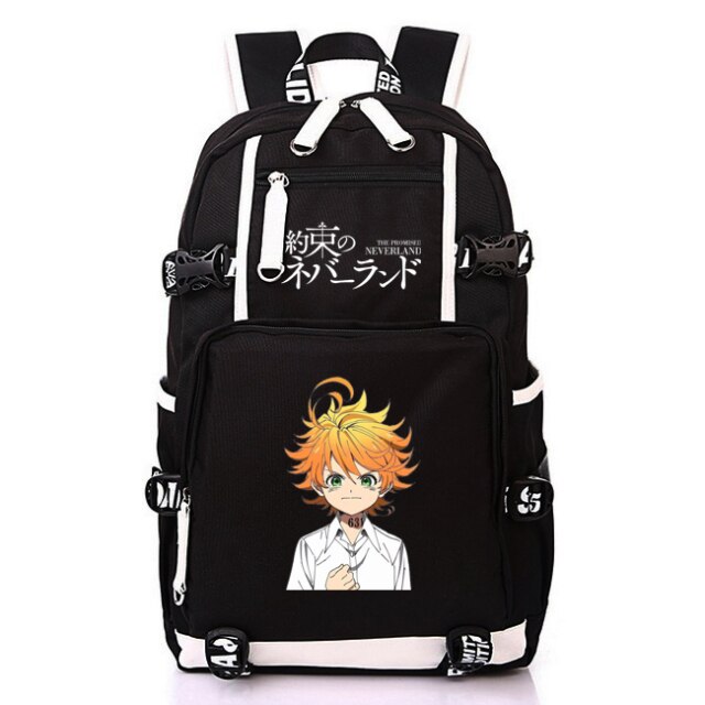 Anime The Promised Neverland USB Backpack Book Bags Laptop Students School Travel Girls Boys USB Port 15 1.jpg 640x640 15 1 - Anime Backpacks