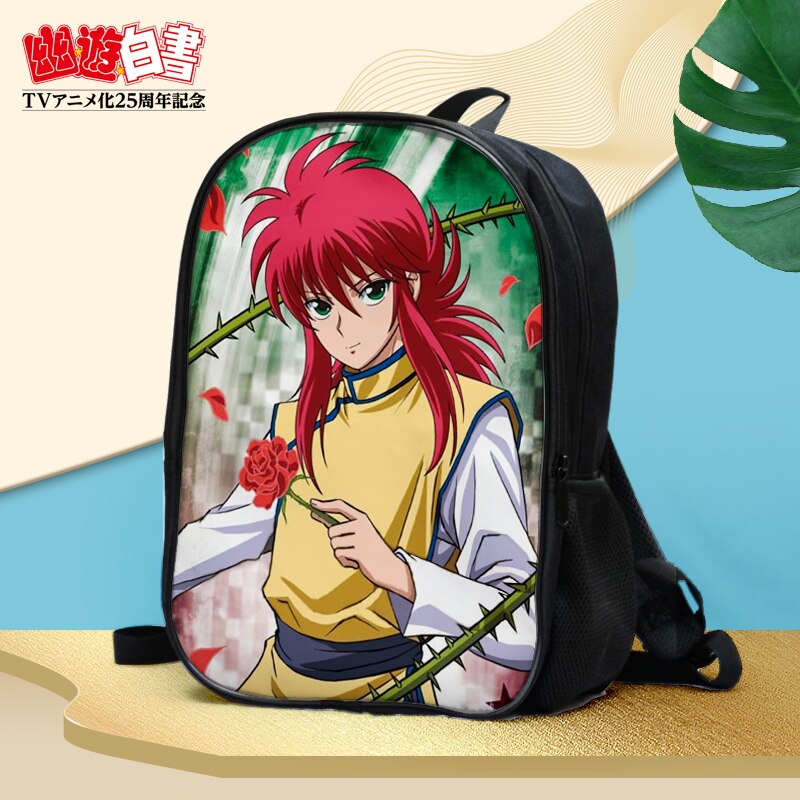 Anime YuYu Hakusho Urameshi Yusuke Kuwabara Kazuma Hiei Youko Kurama Double waterproof backpack Shoulder bag Schoolbag 3 1 - Anime Backpacks