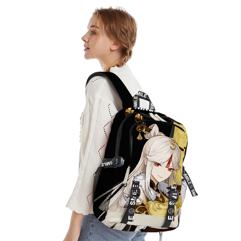 2021 Women Men Genshin Impact Backpack Travel Laptop Backpack Teenager Boys Girls Cartoon Oxford Waterproof Schoolbag Backpack