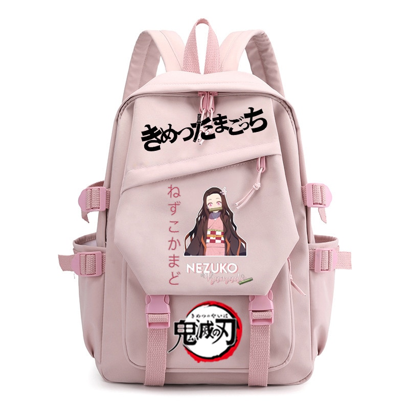 Anime Demon Slayer Backpack Kamado Nezuko Cosplay School Backpack Girls Women Travel Laptop Bags Student BookBags - Anime Backpacks