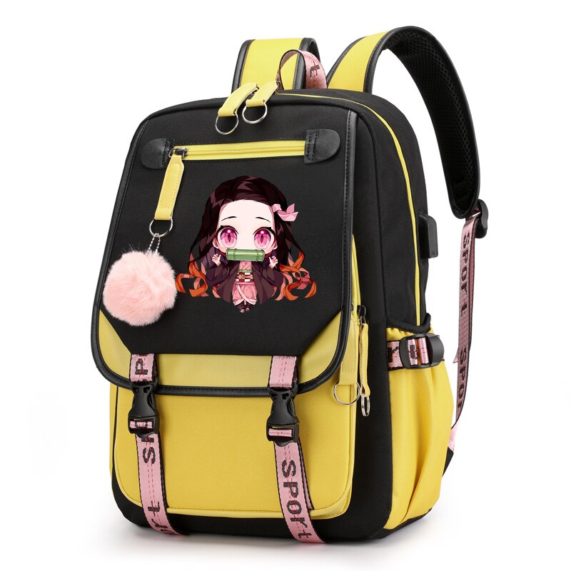 Demon Slayer Nezuko Backpacks for Men Anime School Bag for Teenager Canvas Laptop Back Pack Women 3 - Anime Backpacks
